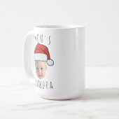 Custom Baby Face Weihnachtsmannmütze Weihnachts-Fo Kaffeetasse (Vorderseite Links)