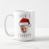 Custom Baby Face Weihnachtsmannmütze Weihnachts-Fo Kaffeetasse (Links)