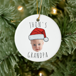 Custom Baby Face Weihnachtsmannmütze Weihnachts-Fo Keramik Ornament