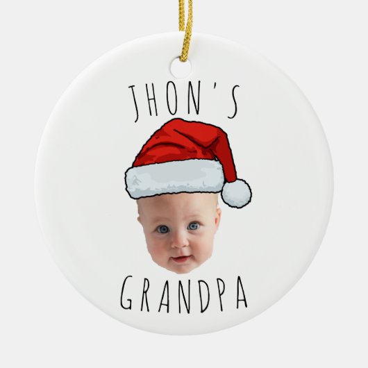 Custom Baby Face Weihnachtsmannmütze Weihnachts-Fo Keramik Ornament (Vorne)