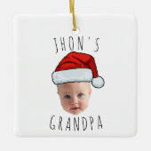 Custom Baby Face Weihnachtsmannmütze Weihnachts-Fo Keramikornament (Vorderseite)