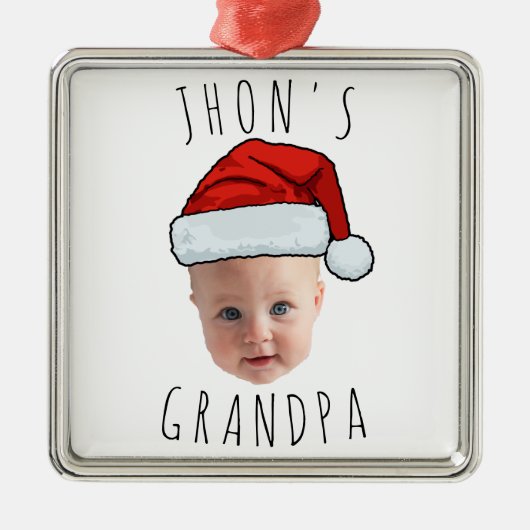 Custom Baby Face Weihnachtsmannmütze Weihnachts-Fo Ornament Aus Metall (Vorne)