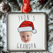 Custom Baby Face Weihnachtsmannmütze Weihnachts-Fo Ornament Aus Metall