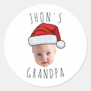 Custom Baby Face Weihnachtsmannmütze Weihnachts-Fo Runder Aufkleber