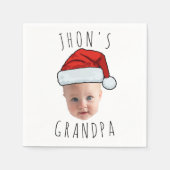 Custom Baby Face Weihnachtsmannmütze Weihnachts-Fo Serviette (Vorderseite)