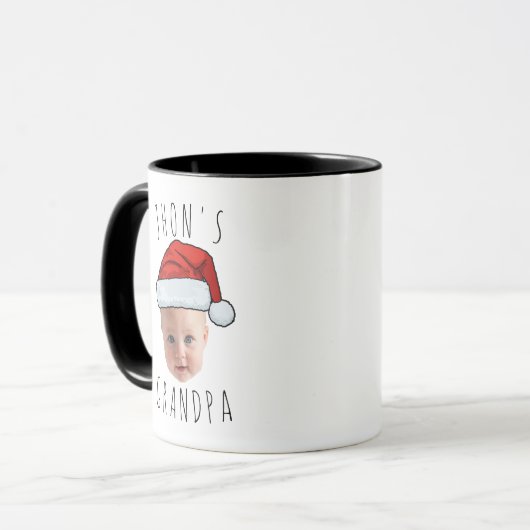 Custom Baby Face Weihnachtsmannmütze Weihnachts-Fo Tasse (Vorderseite Links)