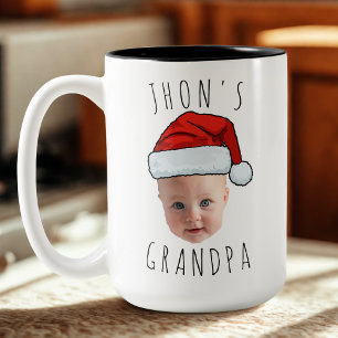 Custom Baby Face Weihnachtsmannmütze Weihnachts-Fo Zweifarbige Tasse