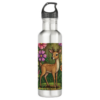 Custom Baby Fawn- Personalized Woodland Name Edelstahlflasche