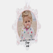 Custom Baby First Christmas Keake Ornament Karte (Rechts)