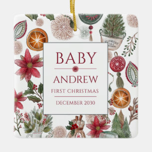 Custom Baby First Christmas Keepake Weihnachten Keramikornament