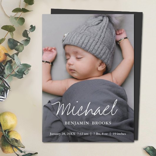 Custom Baby Foto Announcement Magnet