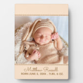 Custom Baby Foto Birth Stats Fotoplatte (Vorderseite)