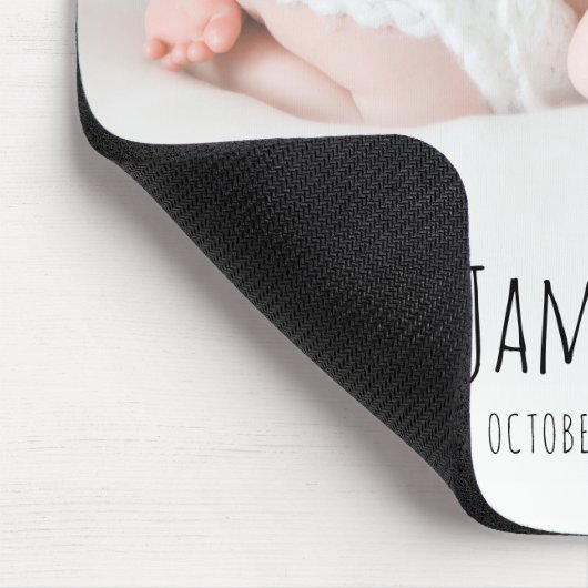 Custom Baby Foto Birth Stats Handschrift Mousepad (Ecke)
