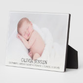 Custom Baby Foto Birth Stats Plaque Fotoplatte (Seite)