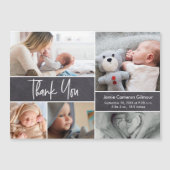 Custom Baby Foto Collage Birth stat Handschrift Magnetkarte (Vorderseite)