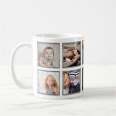 Custom Baby Foto Collage Elegantes Silber Kaffeetasse (Links)