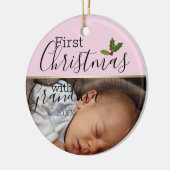 Custom Baby Foto Erste Weihnachtsfeier mit Oma Keramik Ornament (Links)