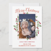Custom Baby Foto Erste Weihnachtskarte