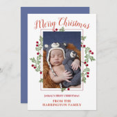 Custom Baby Foto Erste Weihnachtskarte Feiertagskarte (Vorne/Hinten)