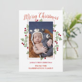 Custom Baby Foto Erste Weihnachtskarte Feiertagskarte (Stehend Vorderseite)