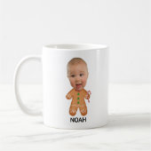 Custom Baby Foto Face Funny Christmas Lebkuchen Kaffeetasse (Links)