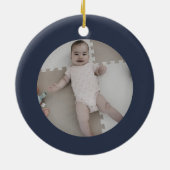 Custom Baby Foto Keepake First Christmas Keramik Ornament (Hinten)