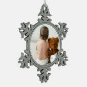 Custom Baby Foto Mein erstes Weihnachts-Gold-Scrip Schneeflocken Zinn-Ornament (Links)