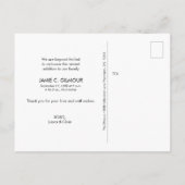 Custom Baby Foto Minimal Modernes Skript Vielen Da Ankündigungspostkarte (Rückseite)