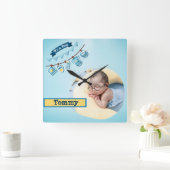Custom Baby Foto - Personalisiert Quadratische Wanduhr (Zuhause)