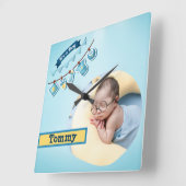 Custom Baby Foto - Personalisiert Quadratische Wanduhr (Winkel)