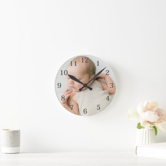 Custom Baby Foto Runde Wanduhr (Zuhause)