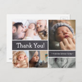 Custom Baby Geburtsankündigung Chalk Vielen Dank Postkarte (Vorne/Hinten)