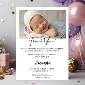 Custom Baby Girl Dankeschön Card mit Foto Ankündigung