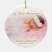 Custom Baby Girl First Christmas Ornament (Hinten)