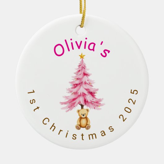 Custom Baby Girl First Christmas Ornament  (Vorne)