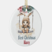 Custom Baby Girl First Christmas Ornament (Rechts)