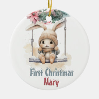 Custom Baby Girl First Christmas Ornament
