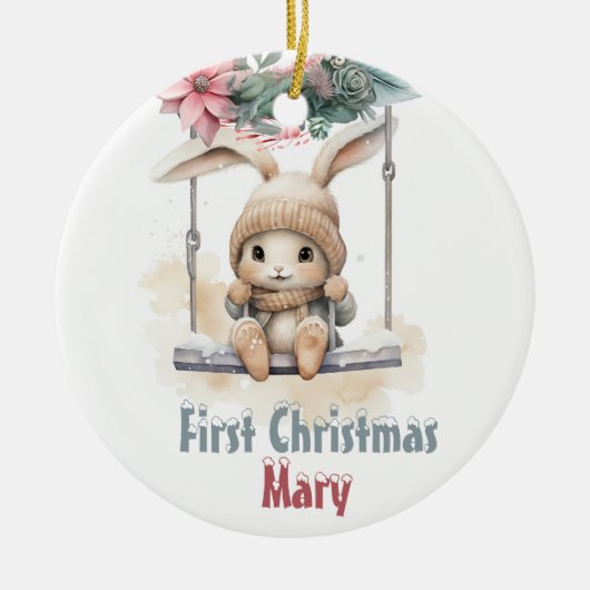 Custom Baby Girl First Christmas Ornament (Vorne)