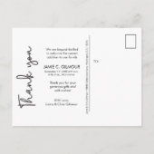 Custom Baby Girl Foto danke Script Ankündigungspostkarte (Rückseite)