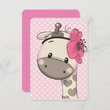 Custom Baby Girl Giraffe Party Einladungen
