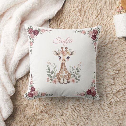Custom Baby Girl Giraffe pillow,Personalized Name Kissen (Decke)