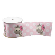 Custom Baby Girl Giraffe Satin Ribbon