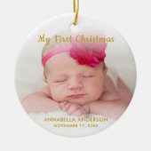 Custom Baby Girl My First Christmas Ornament (Vorne)