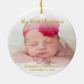 Custom Baby Girl My First Christmas Ornament (Hinten)