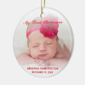 Custom Baby Girl My First Christmas Ornament Red (Links)