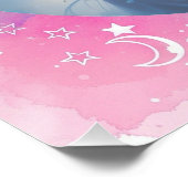 Custom Baby Girl - Pastel Watercolor Stars & Moon Poster (Ecke)