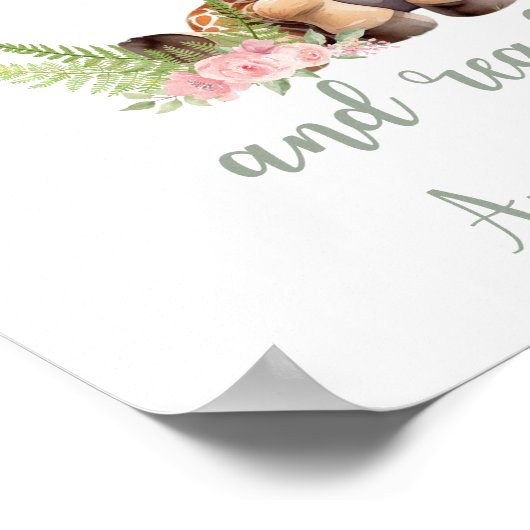 Custom Baby Girl Safari Kinderzimmer Niedlich Gira Poster (Ecke)