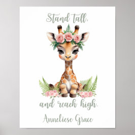 Custom Baby Girl Safari Kinderzimmer Niedlich Gira Poster
