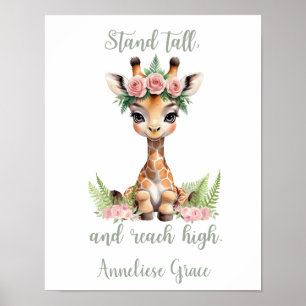 Custom Baby Girl Safari Kinderzimmer Niedlich Gira Poster