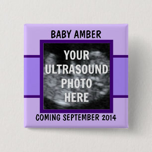 Custom Baby Girl Ultrasound Foto Button